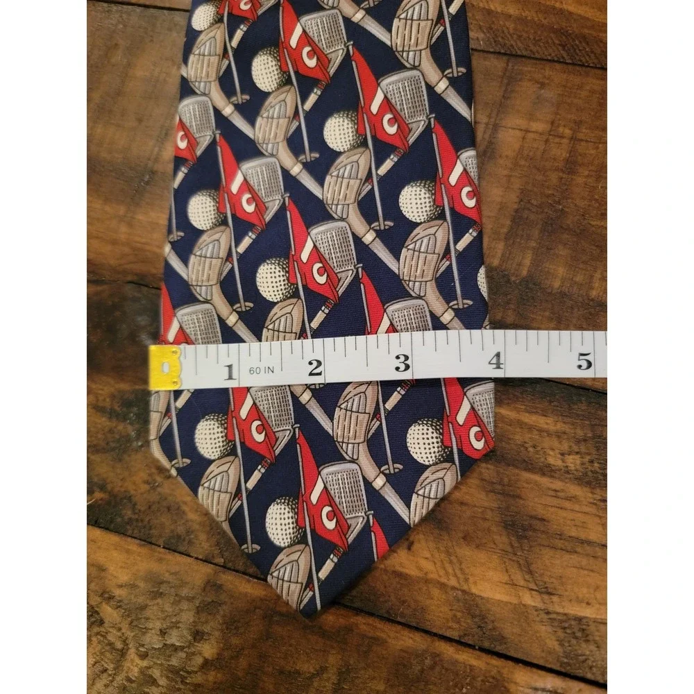 Harken Ltd Mens All Silk Hand Printed Golf Clubs Flags‎ Tie Made in USA 58
